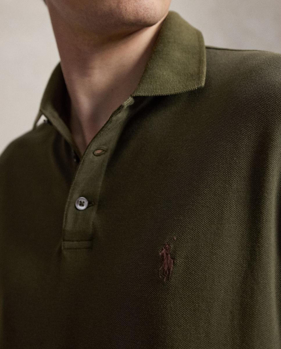 Polo Elástico Custom Slim Fit Oliva Company Verde pardo-4
