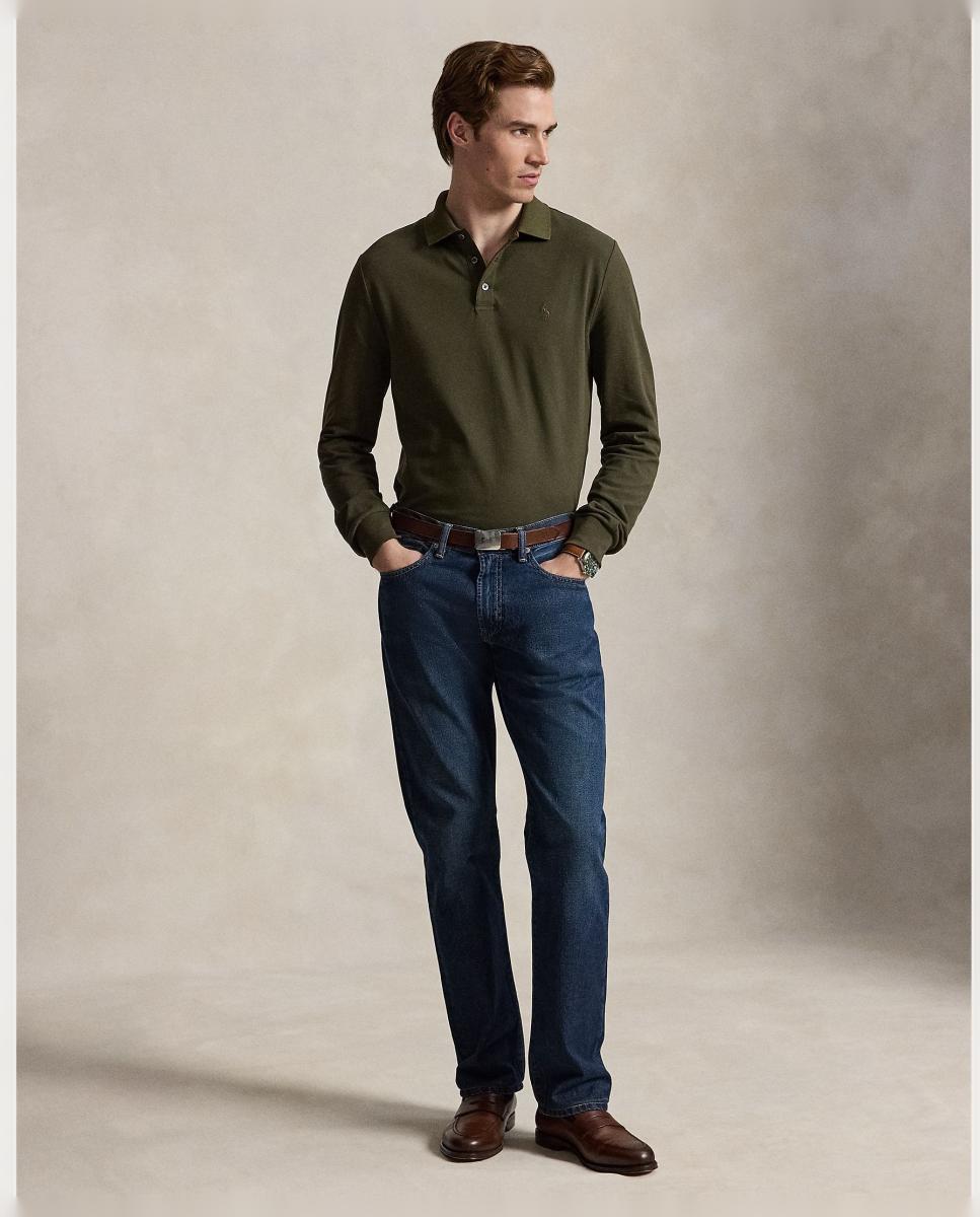 Polo Elástico Custom Slim Fit Oliva Company Verde pardo-7