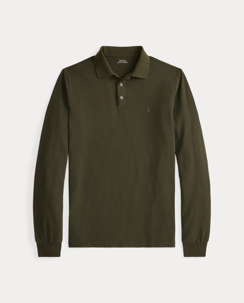 Polo Elástico Custom Slim Fit Oliva Company Verde pardo-6