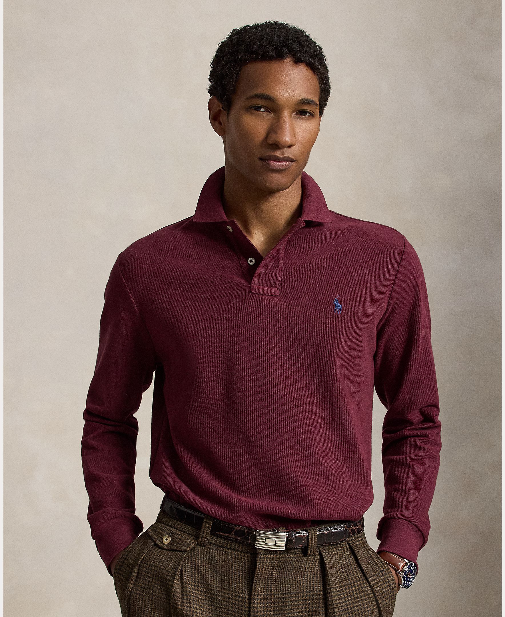 Imagem 0 de Polo Piqué Regular Fit com Manga Comprida