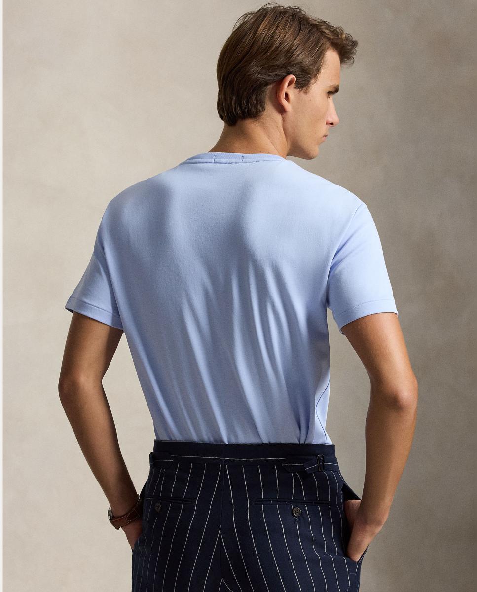 Camiseta de hombre de algodón Pebble Azul - Polo Ralph Lauren - Azul pálido Azul pálido-3