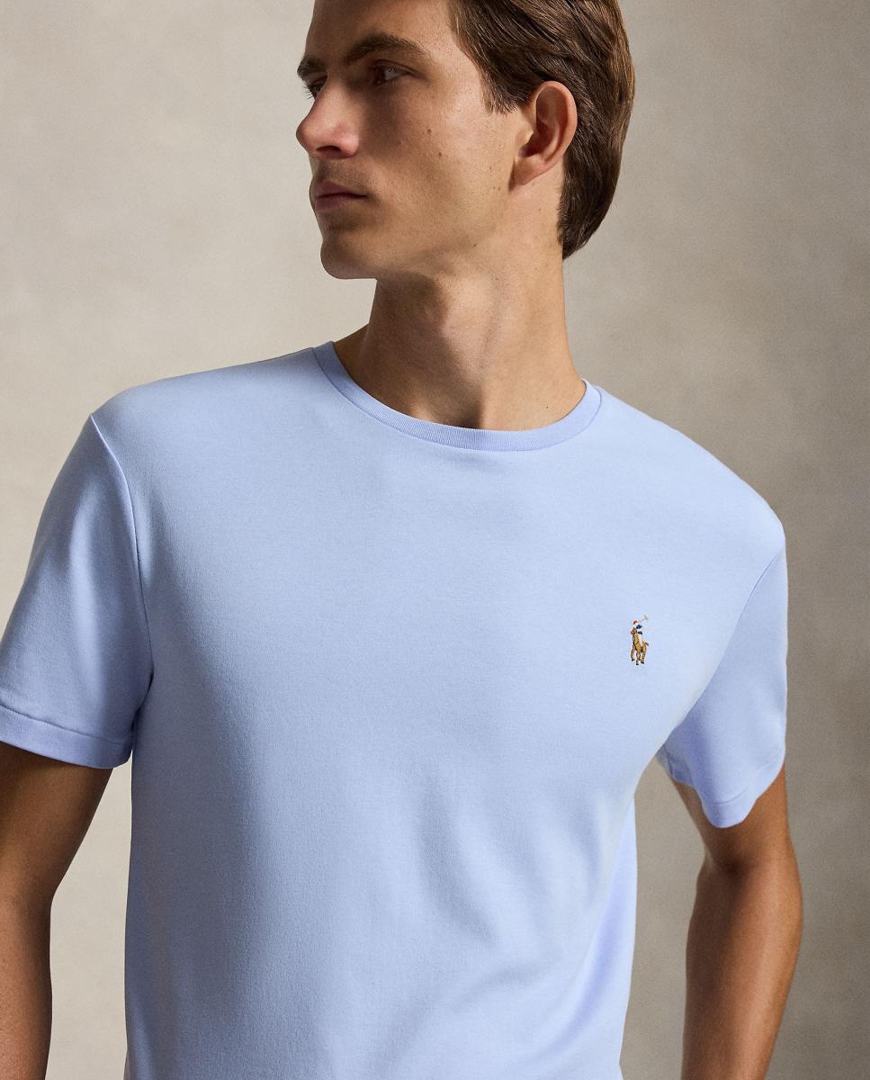 Camiseta de hombre de algodón Pebble Azul - Polo Ralph Lauren - Azul pálido Azul pálido-4