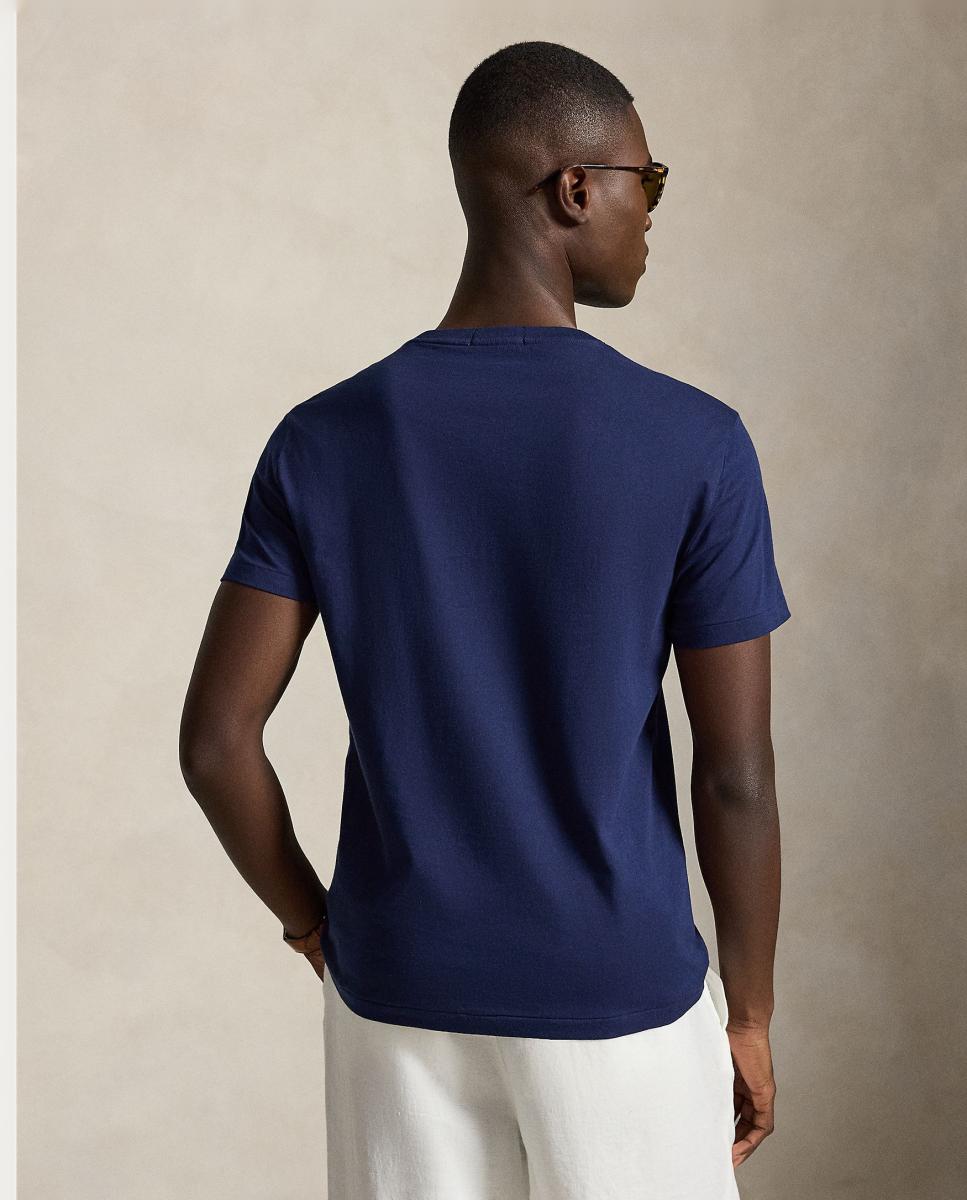 T-shirt com Polo Bear e em Algodão Azul-marinho-3