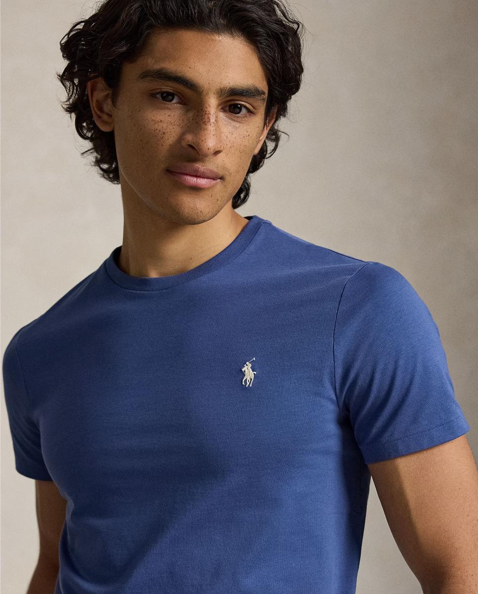Camisola de Malha Custom Slim Fit Azul-índigo-4