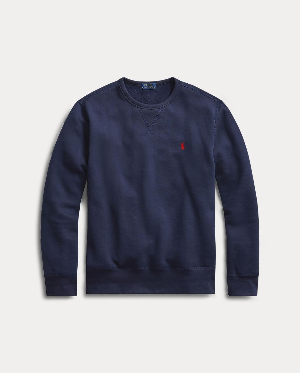 Sweatshirt de Gola Redonda com Cavalo Bordado Azul-marinho-6