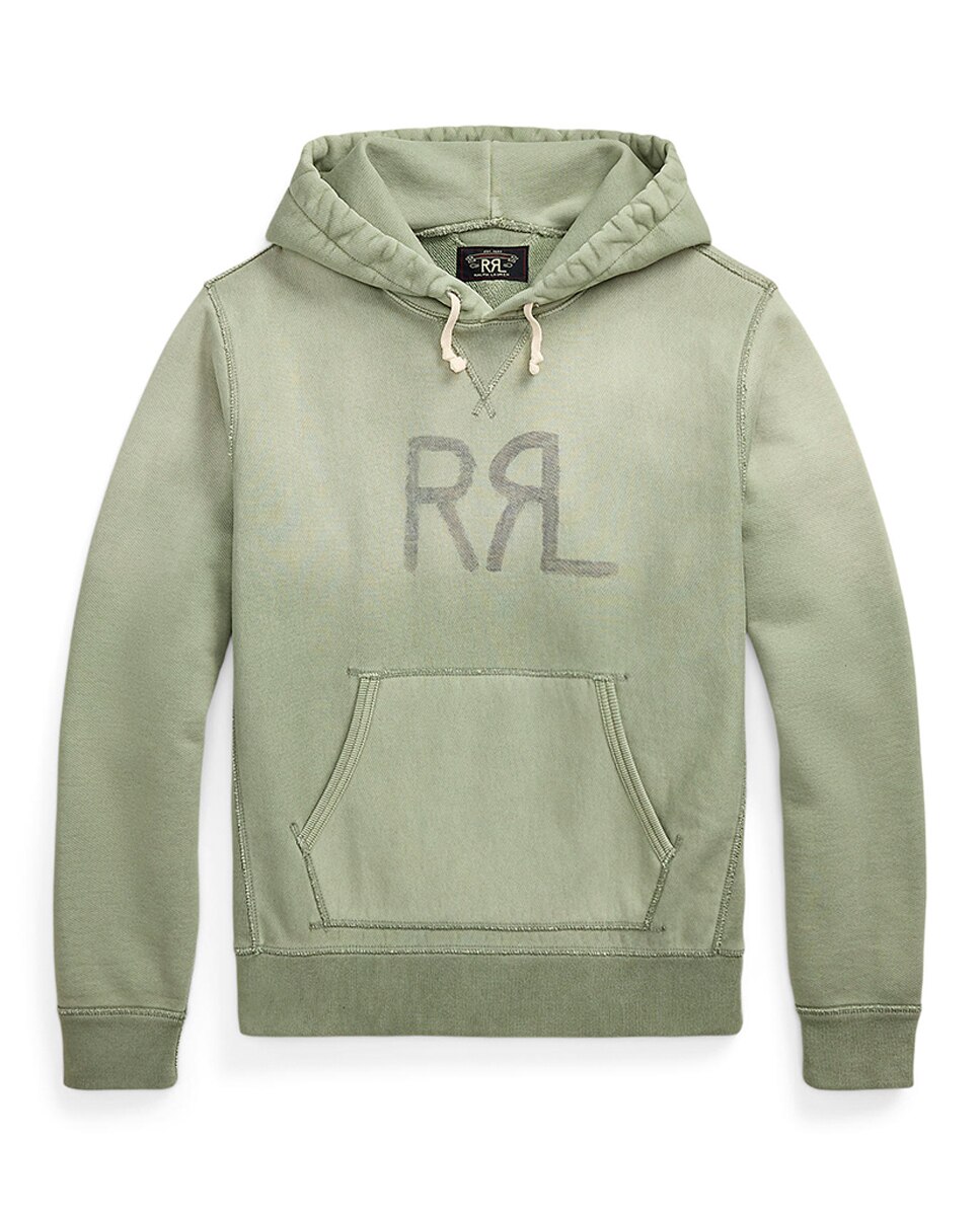 Sweatshirt de Felpa com Capuz e Degradé Double RL Verde Brisa-1