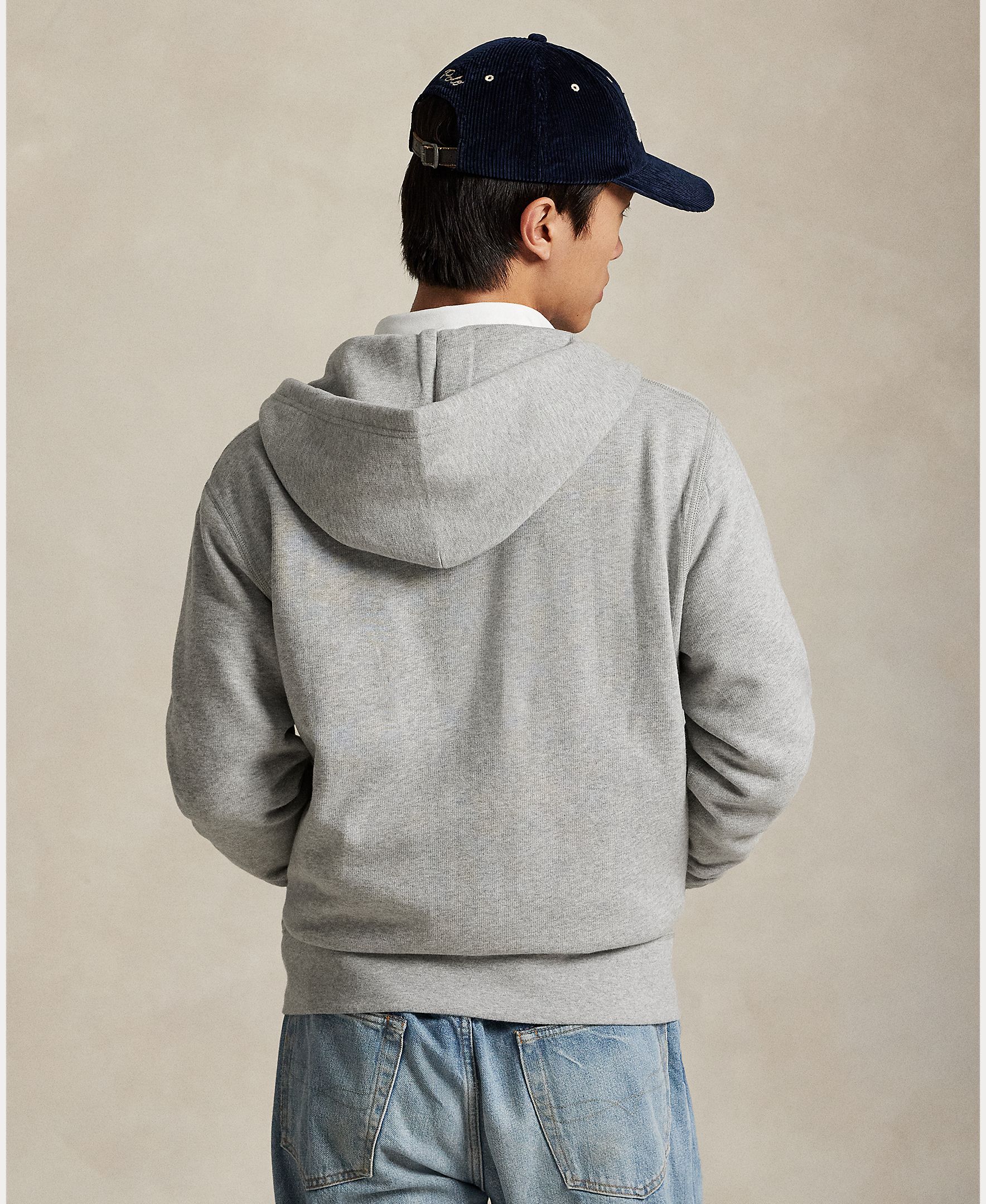 Sweatshirt com Capuz RL com Fecho de Correr Cinzento-claro-3