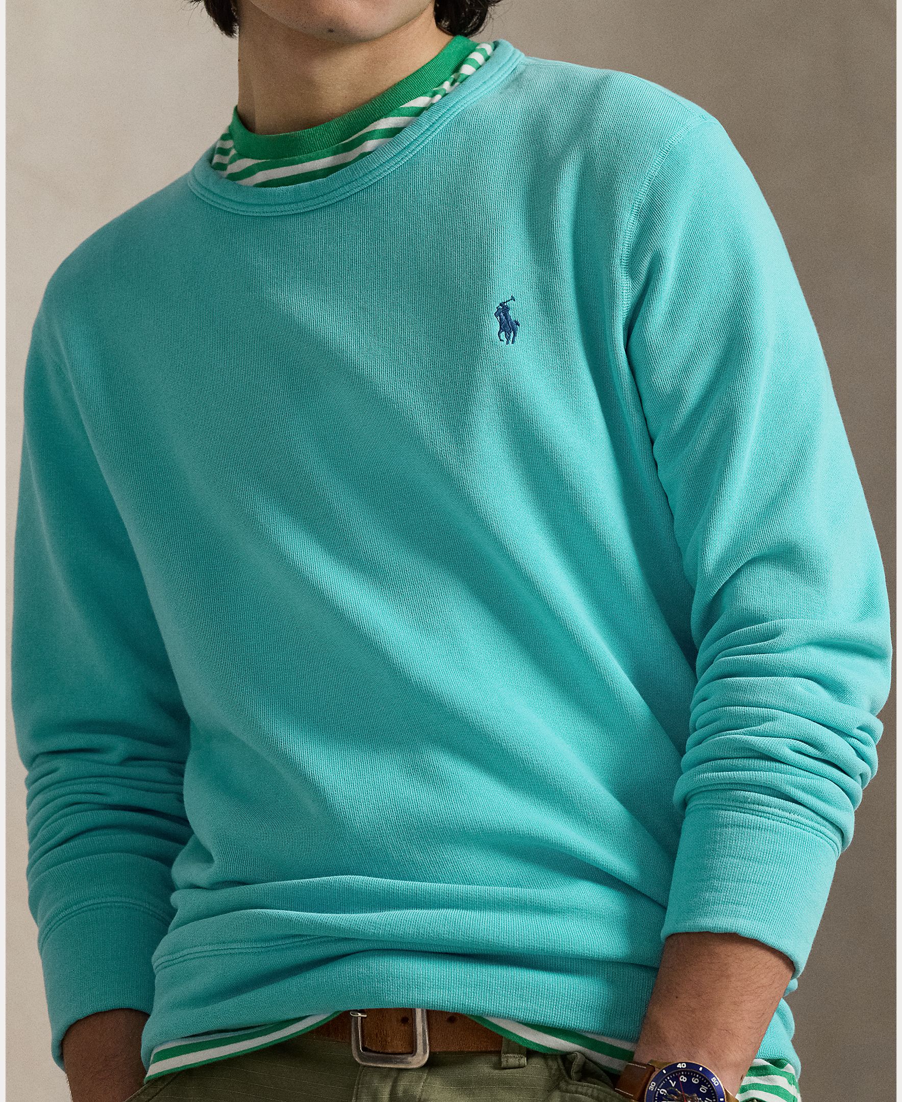 Sweatshirt de Malha Dupla com Logótipo Turquesa-4