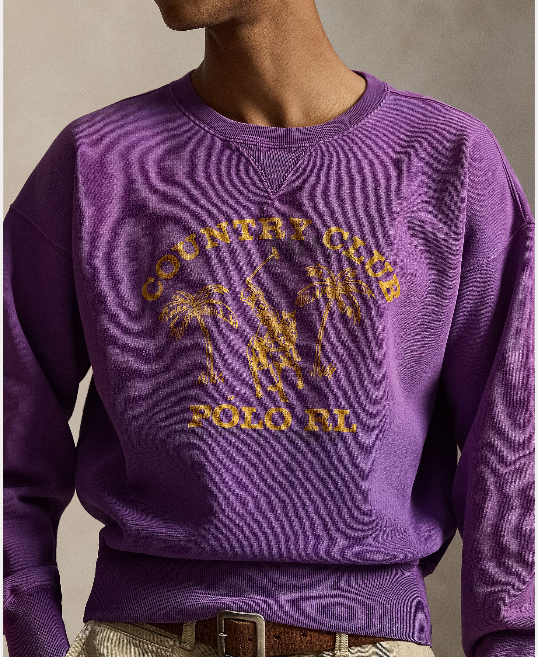 Sweatshirt de Felpa de Tecido Turco Estampada Beringela-3