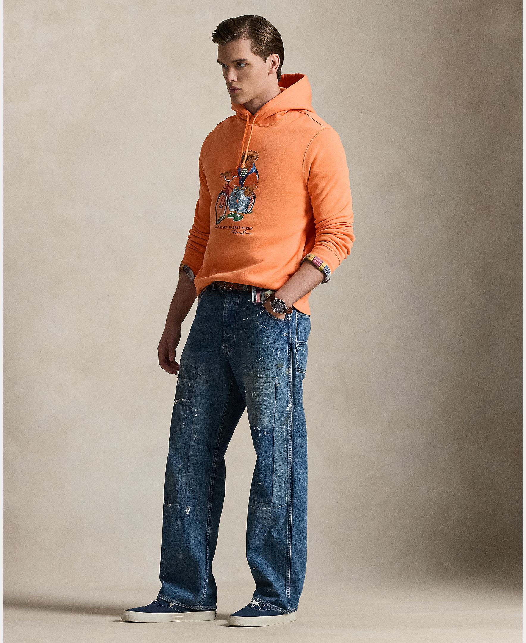 Sweatshirt de Algodão com Capuz e Polo Bear Pêssego-6