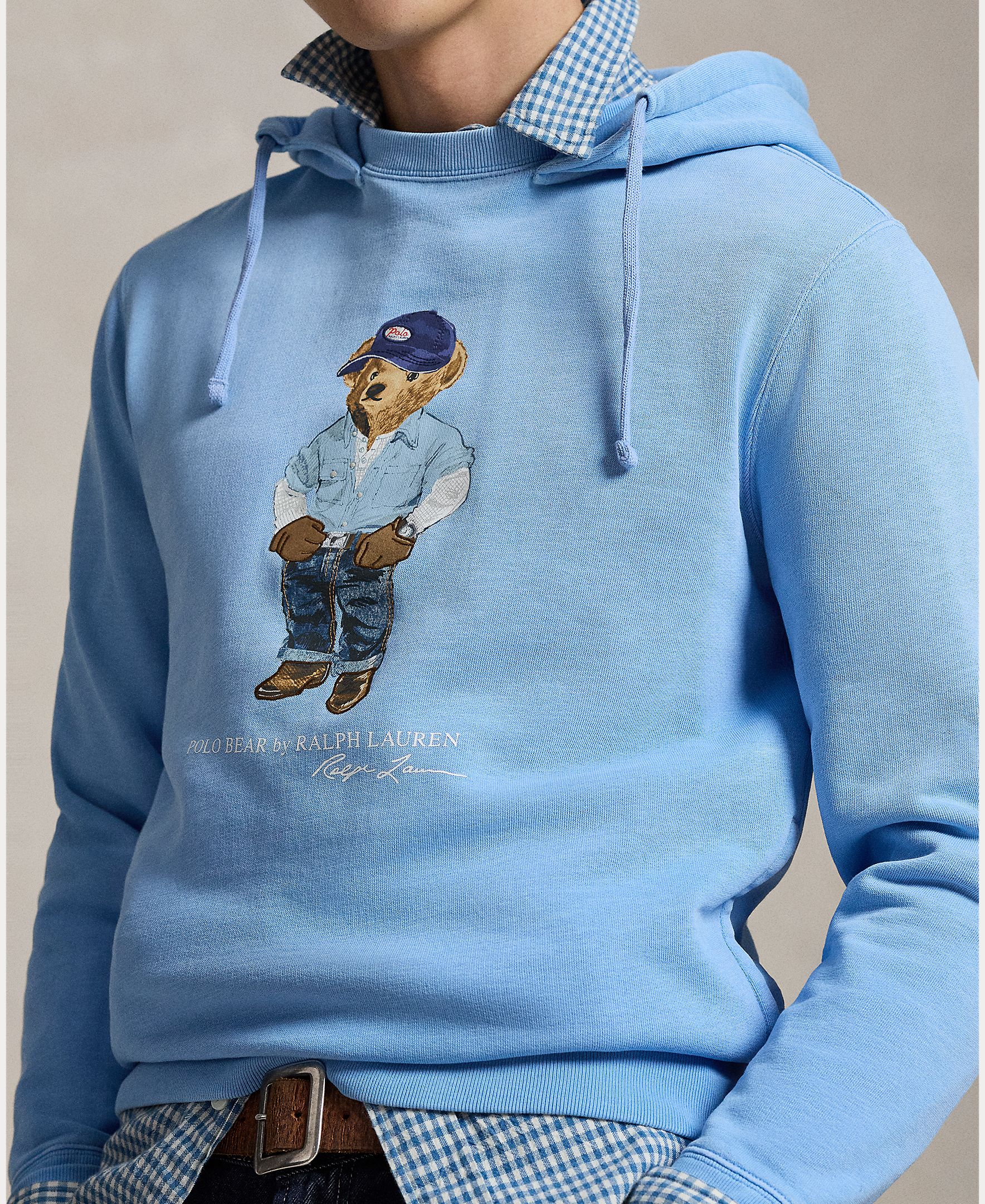 Sweatshirt de Algodão com Capuz e Polo Bear Azul-porcelana-4
