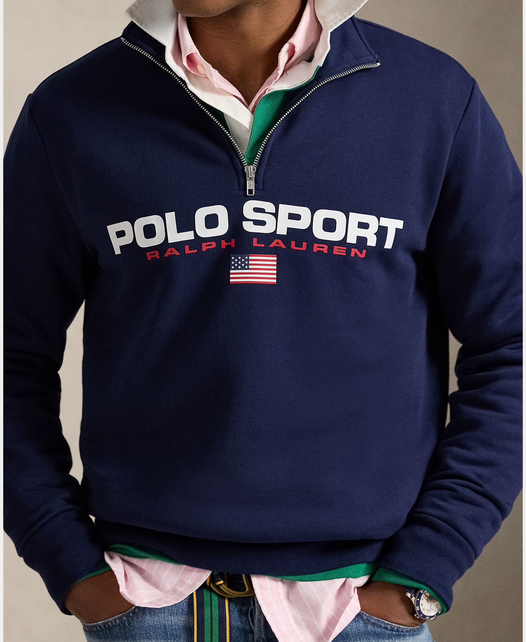 Sweatshirt Polo Sport de Felpa Azul-marinho-4