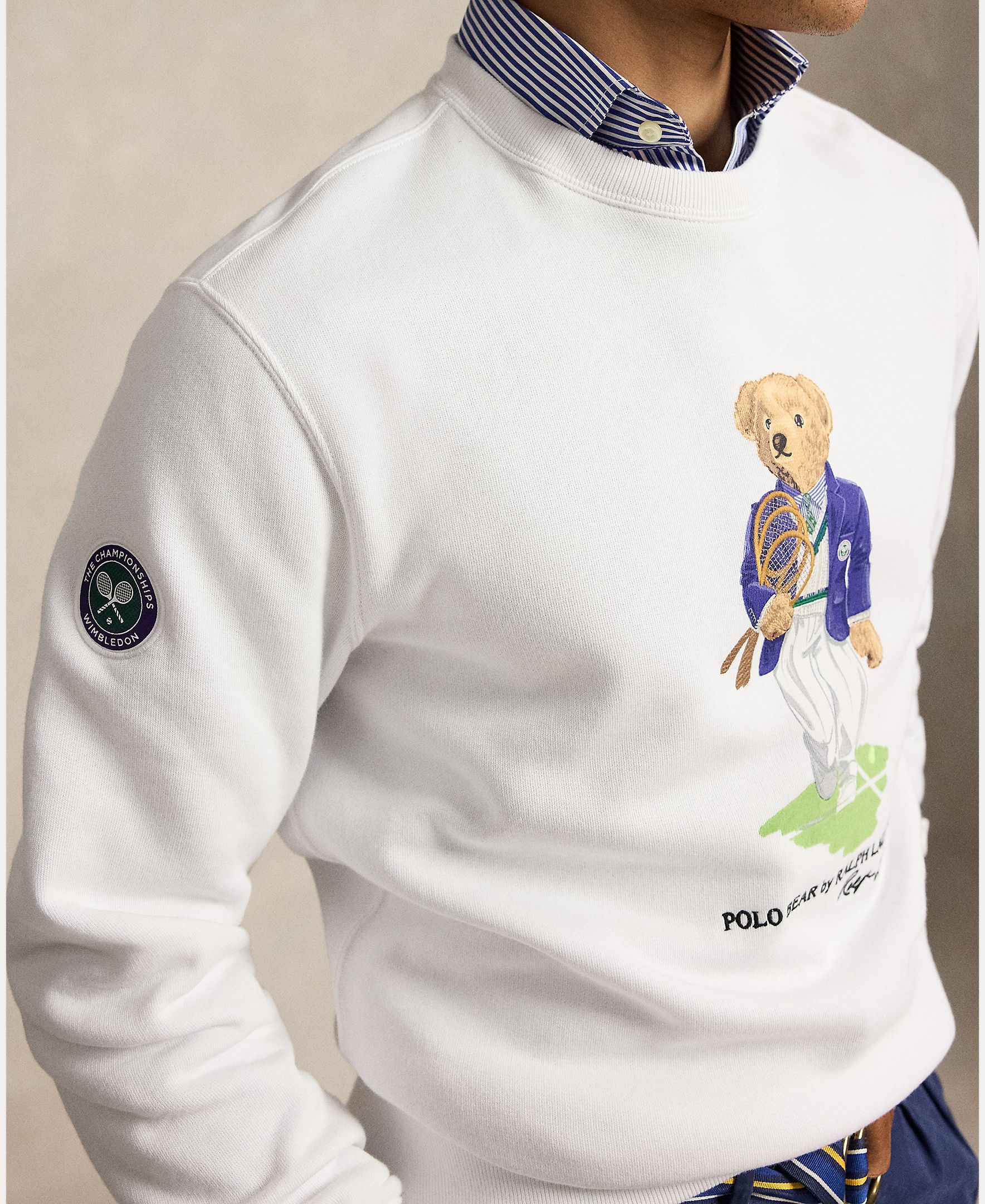 Sweatshirt com Gola Redonda e Polo Bear Branco-3