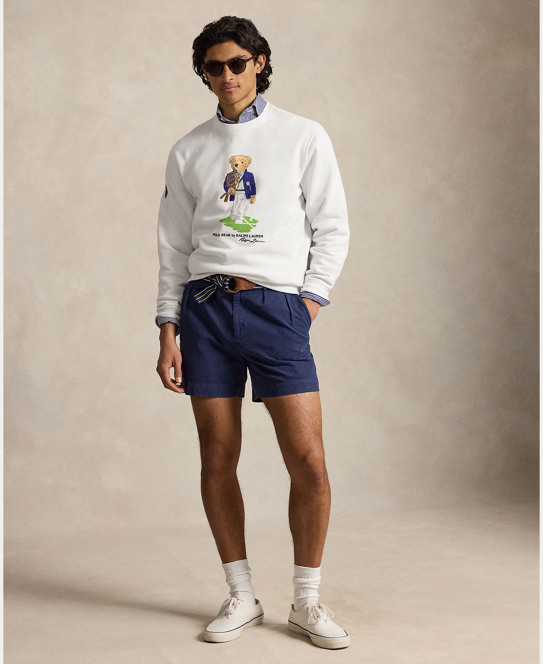 Sweatshirt com Gola Redonda e Polo Bear Branco-5