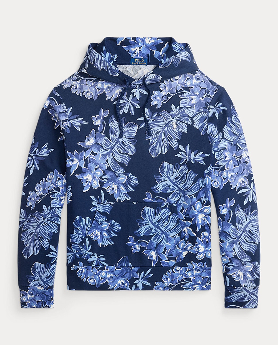 Sweatshirt de Tecido Turco com Capuz e Estampado Azul claro / azul marinho-4