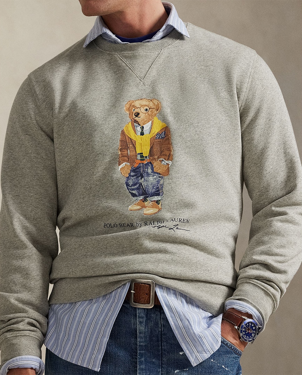 Sweatshirt de Felpa com Polo Bear Cinzento-3