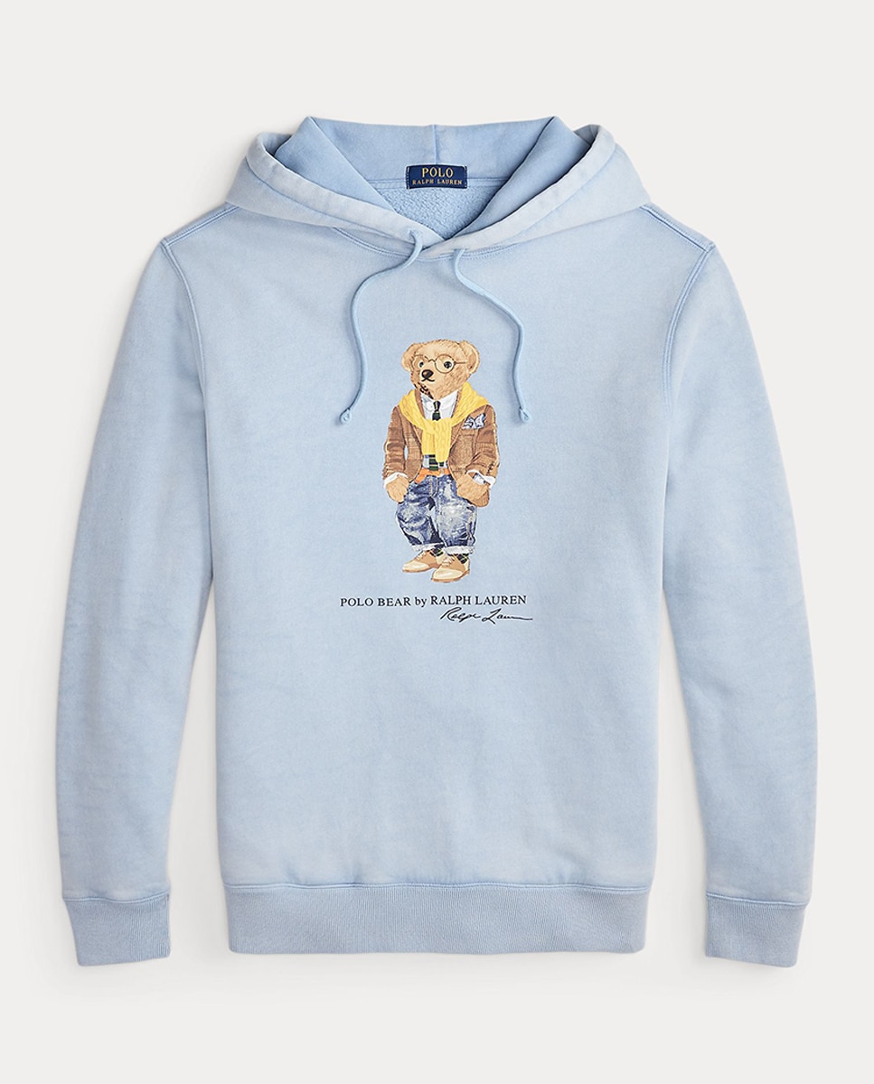Sweatshirt de Felpa Tingida com Capuz Azul-claro-4