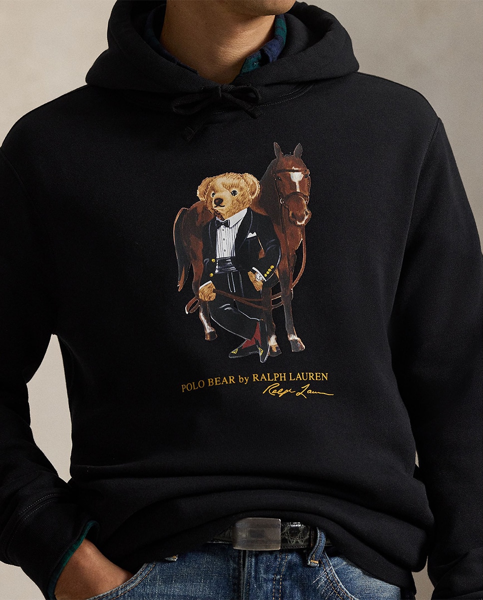 Sweatshirt com Capuz e Polo Bear Preto-3