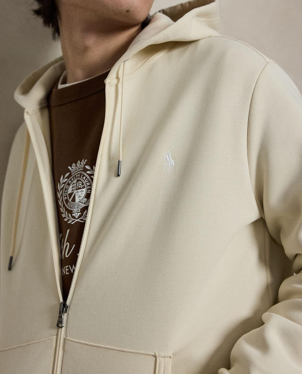 Sudadera de hombre oscuro Sport Jaspeado con cremallera - Polo Ralph Lauren - Crema Crema-4