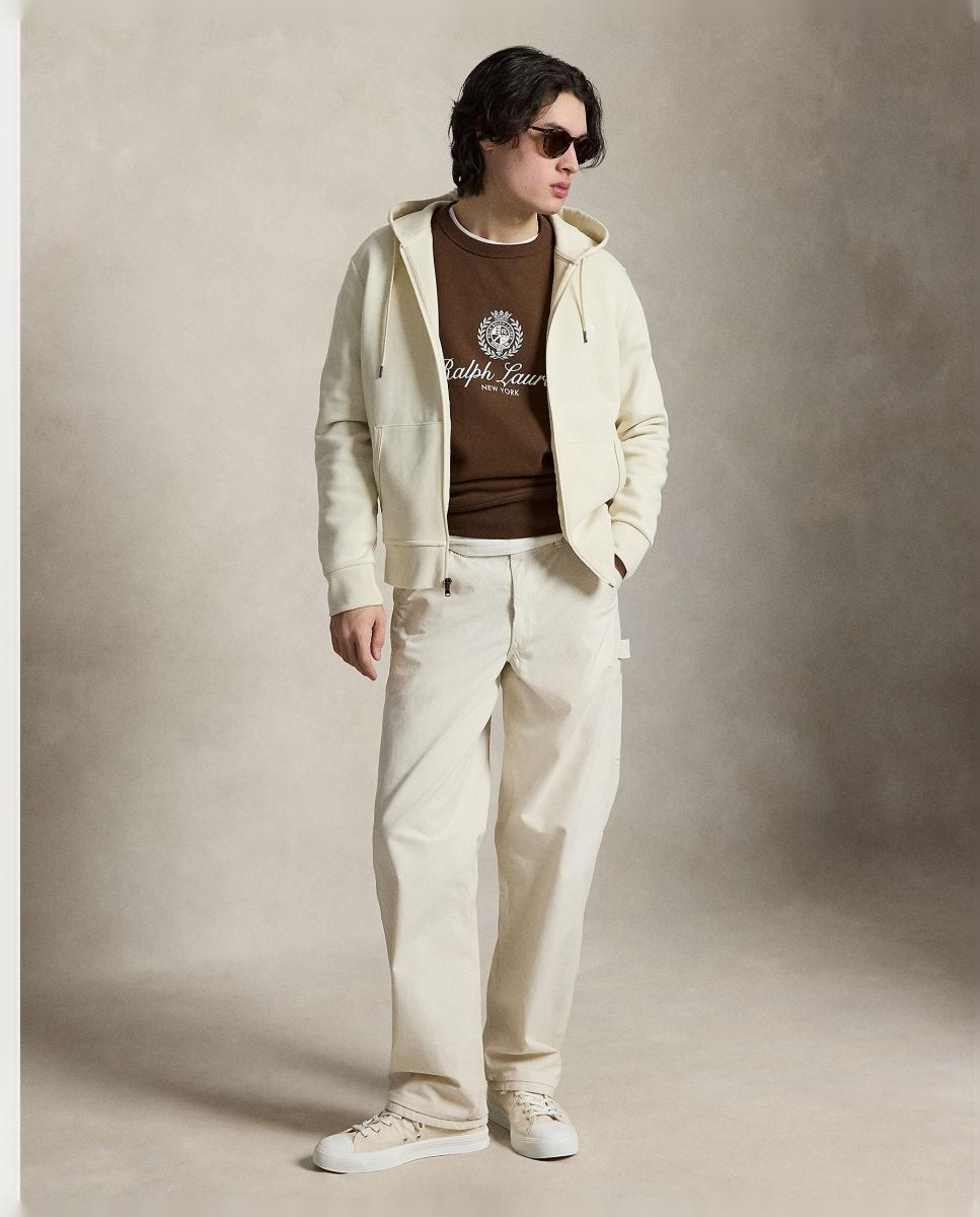 Sudadera de hombre oscuro Sport Jaspeado con cremallera - Polo Ralph Lauren - Crema Crema-7
