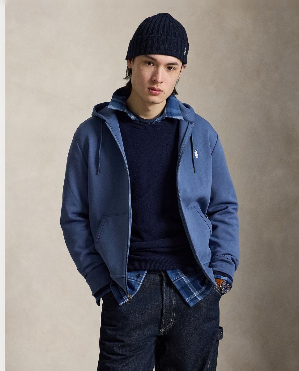 Sudadera de hombre de punto doble con cremallera Tierra Azul - Polo Ralph Lauren - Azul oscuro Azul oscuro-1