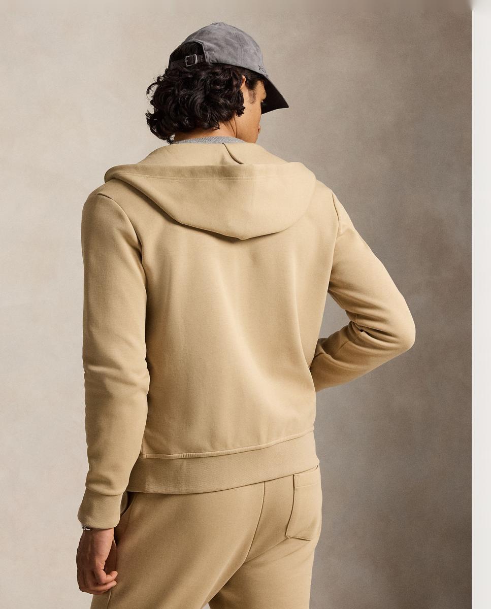 Sweatshirt com Capuz e Fecho de Correr Camel-3