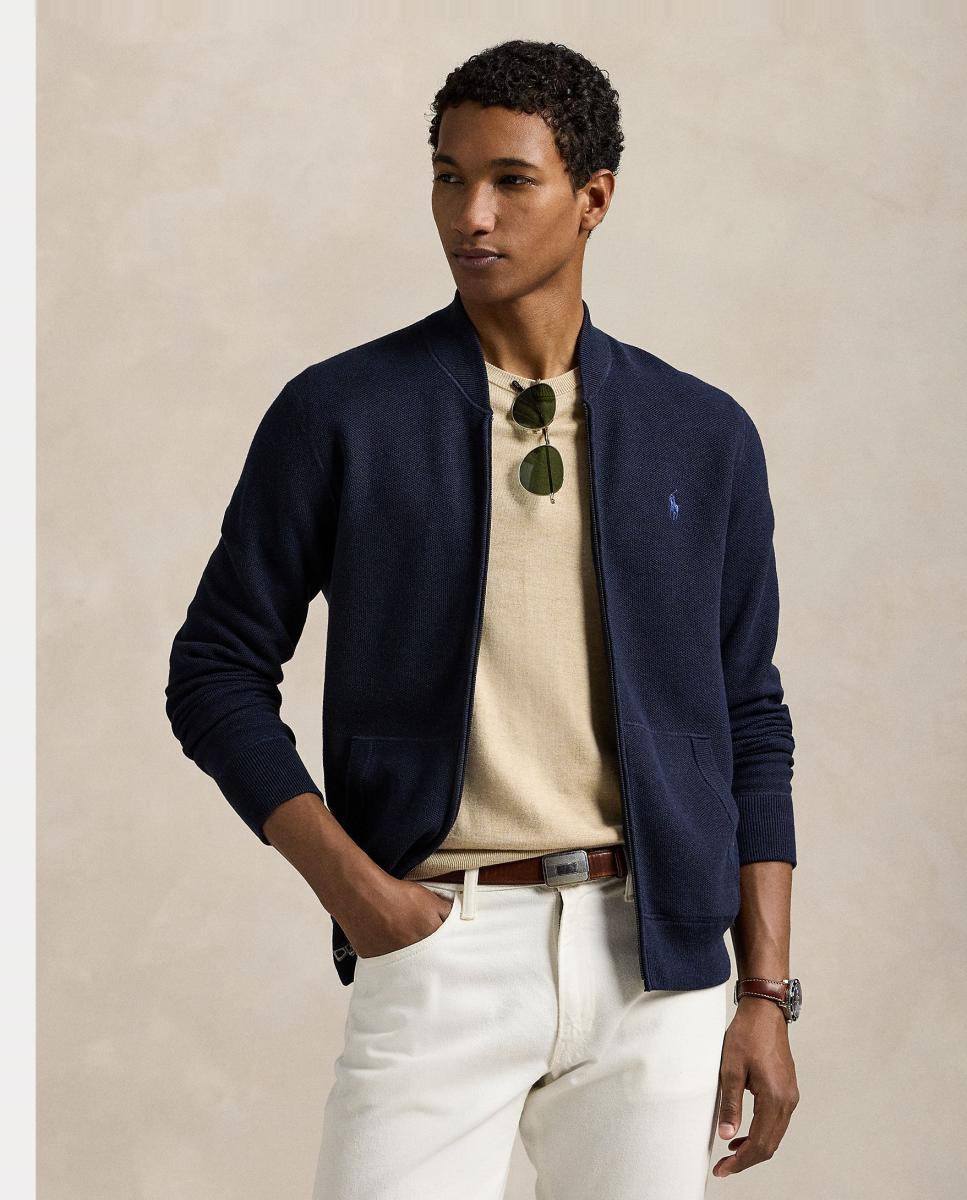 Imagem 0 de Cardigan de Algodão com Fecho de Correr