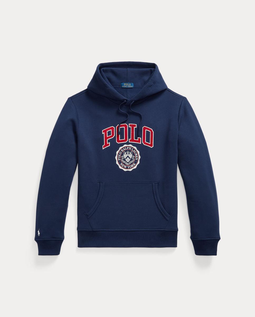 Sweatshirt com Capuz, Bolso Canguru e Logótipo Azul-marinho-5