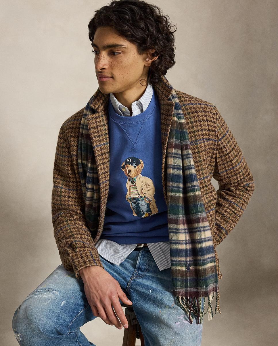 Sweatshirt de Algodão com Polo Bear Azul-porcelana-5