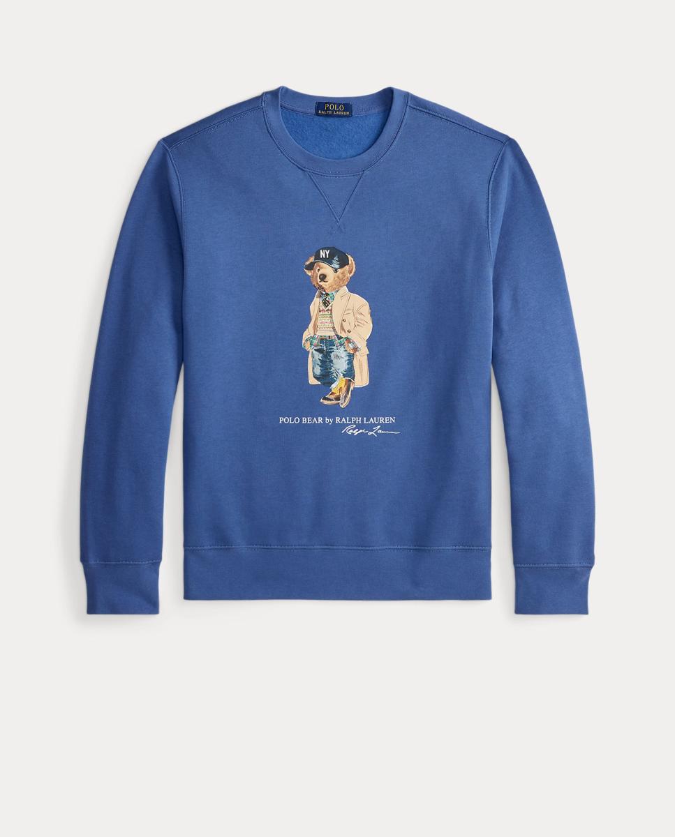 Sweatshirt de Algodão com Polo Bear Azul-porcelana-6
