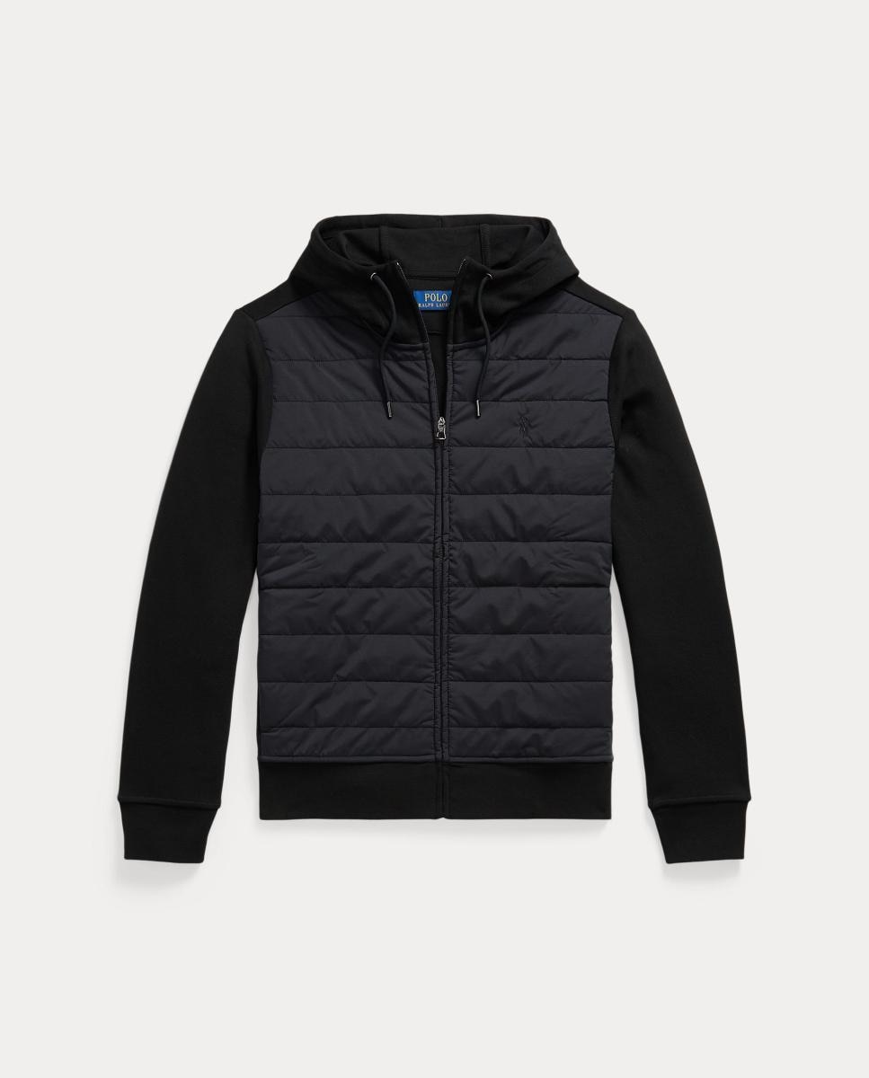 Imagen 0 de Sudadera con capucha de hombre de lagodón con panel acolchado Negro