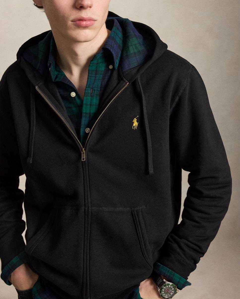 Sudadera con capucha de hombre con bosillo canguro y cremallera - Polo Ralph Lauren - Negro Negro-4