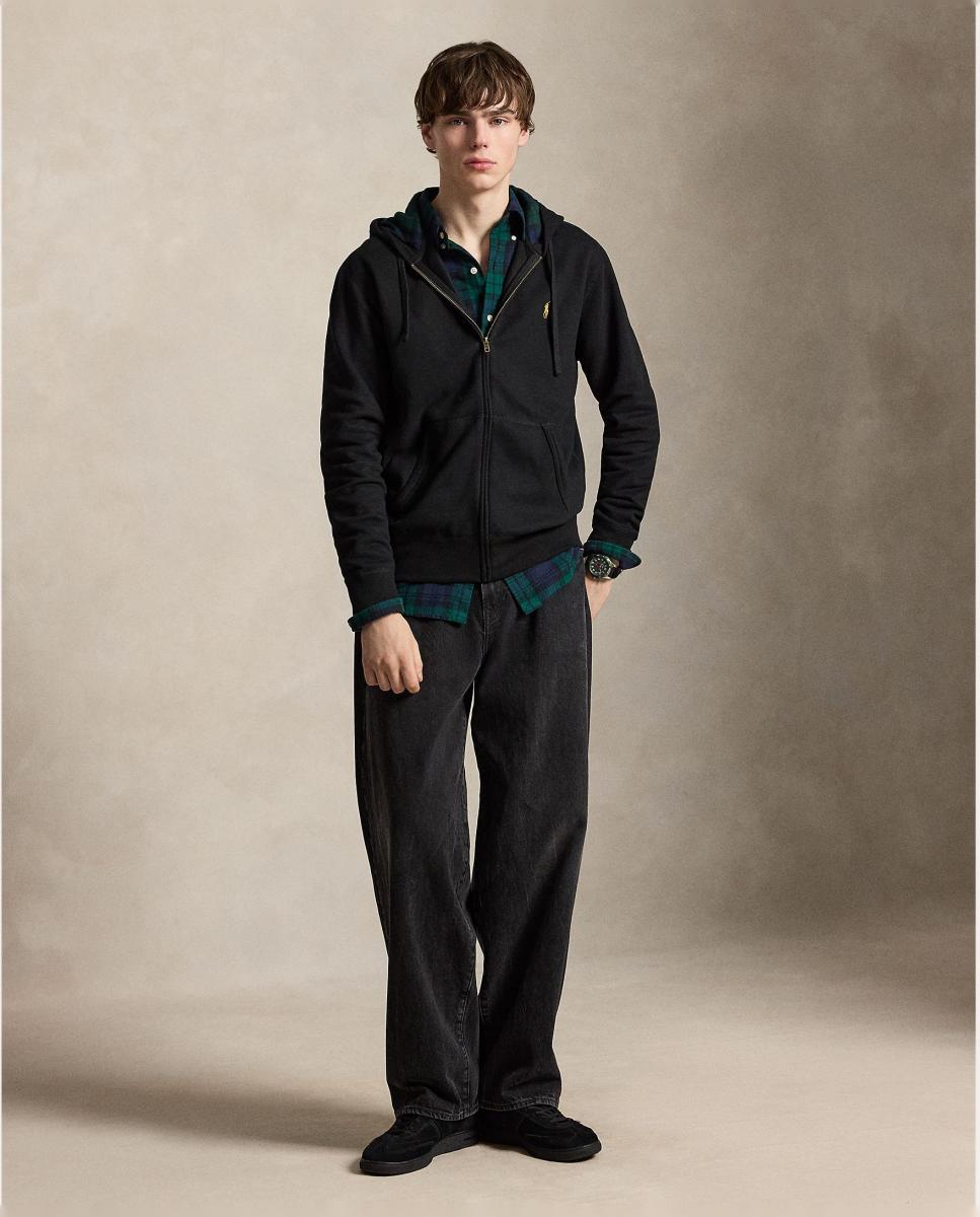 Sudadera con capucha de hombre con bosillo canguro y cremallera - Polo Ralph Lauren - Negro Negro-6