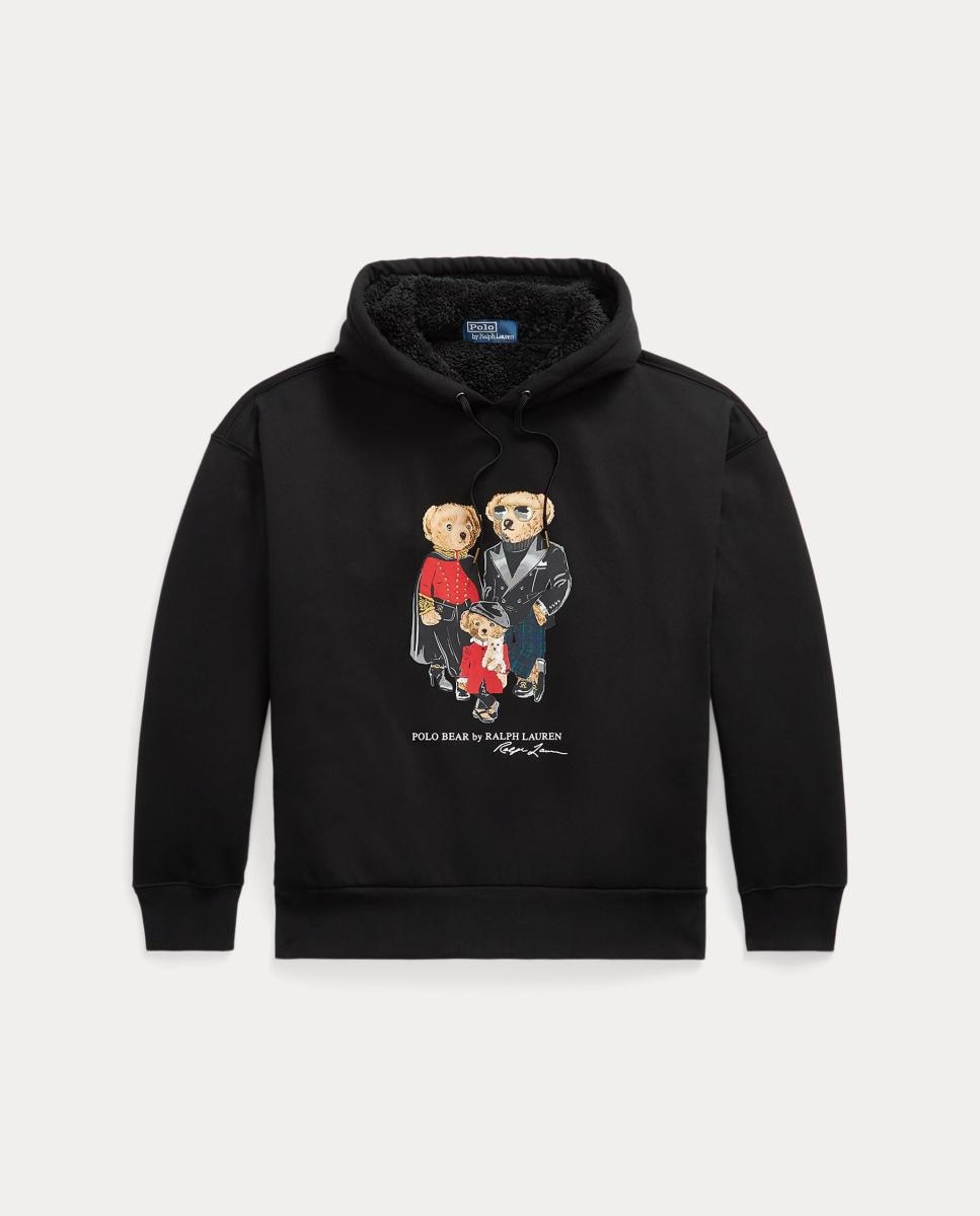 Imagen 0 de Sudadera con capucha de hombre de algodón con Polo Bear Negro