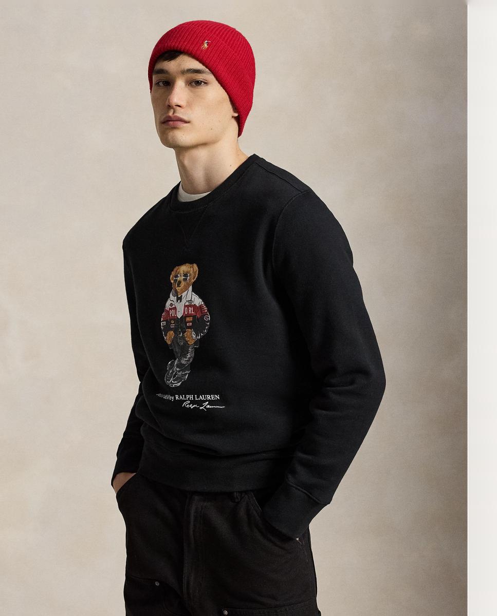Imagen 0 de Sudadera de hombre de algodón con Polo Bear Negro
