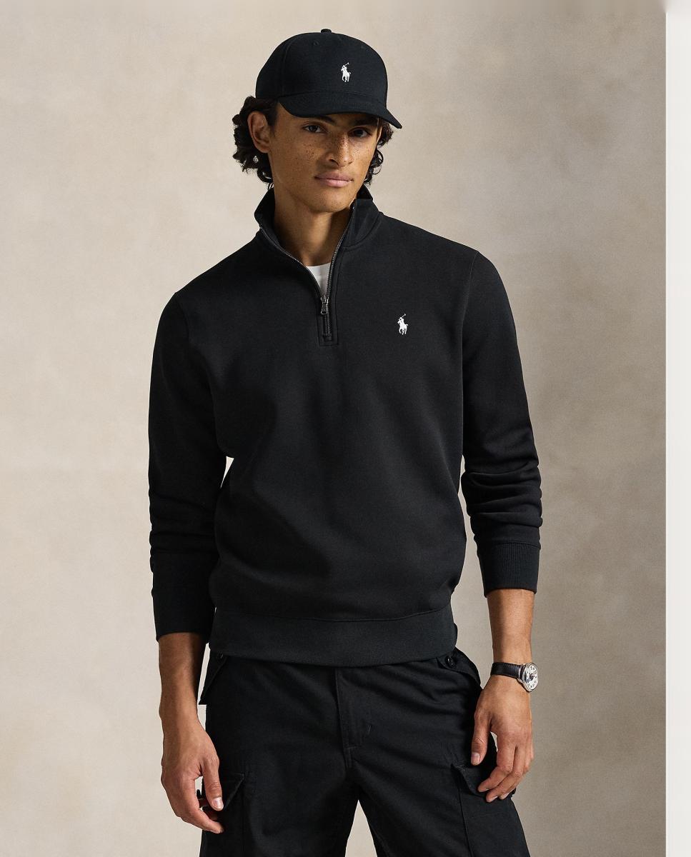 Imagen 0 de Jersey de hombre Negro Polo con cremallera corta Negro