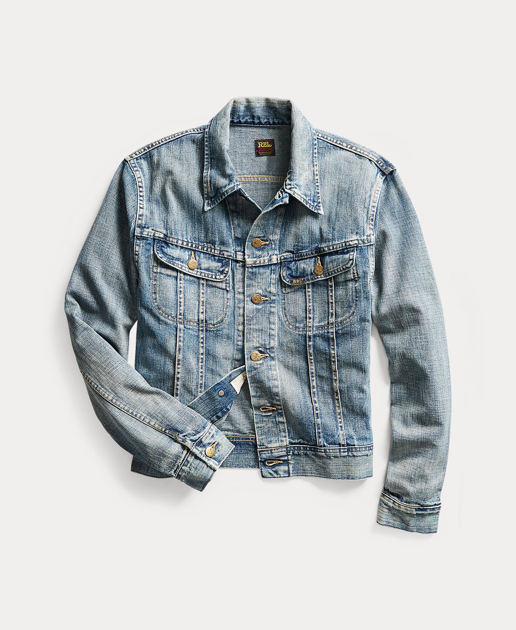 Blusão de Ganga Trucker Leeland Double RL Azul-claro-1