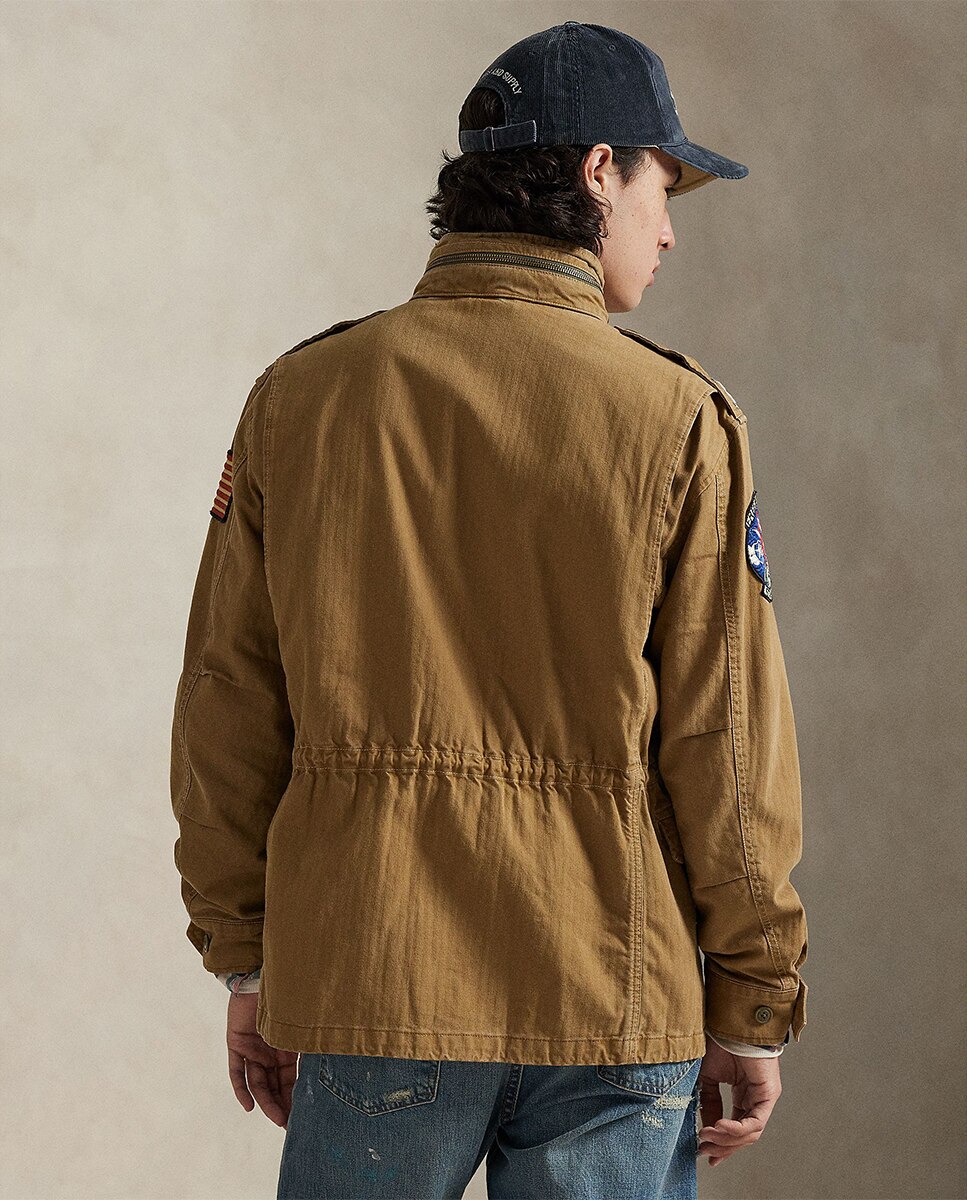 Parka de Algodão com Remendos Castanho-2