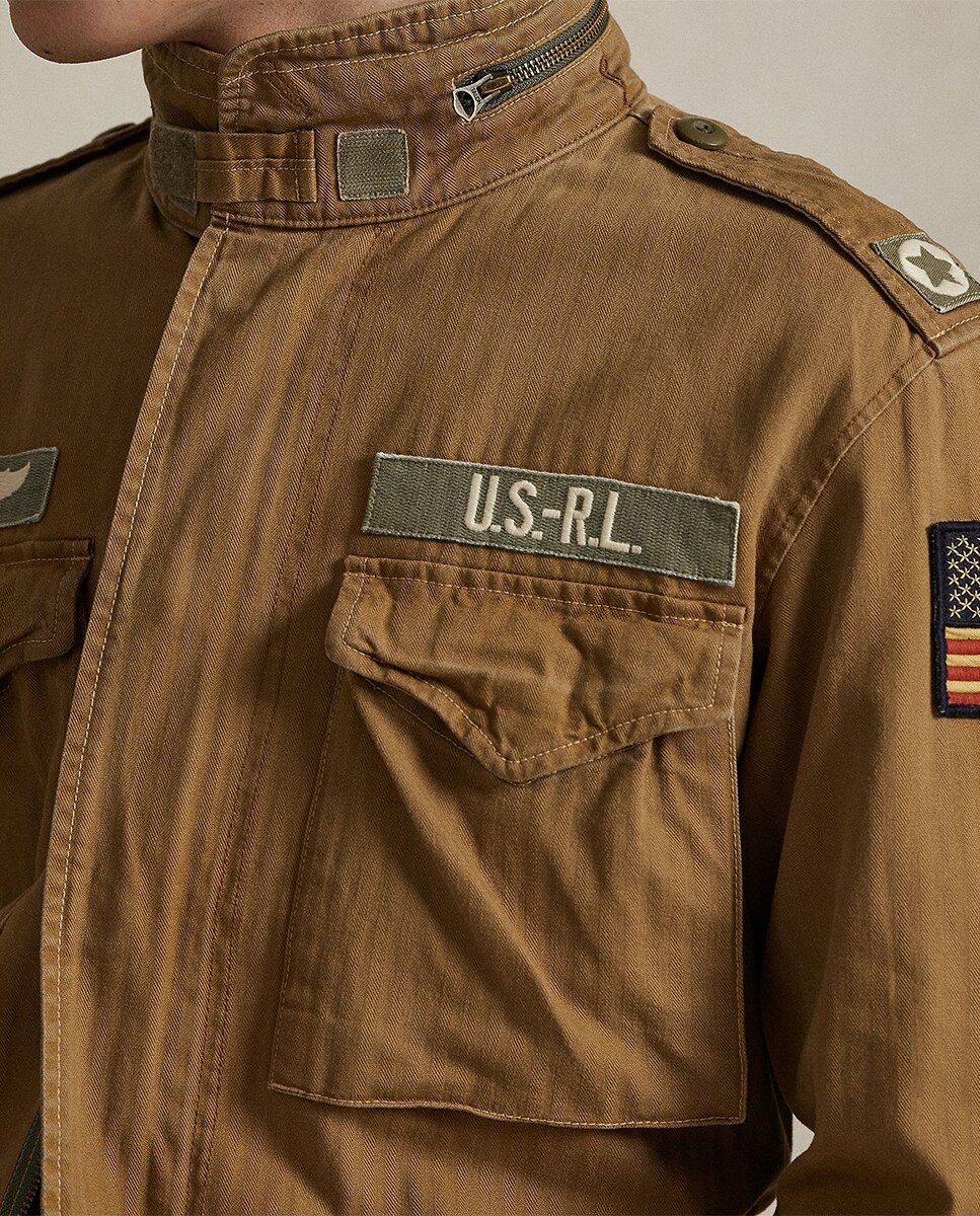 Parka de Algodão com Remendos Castanho-3