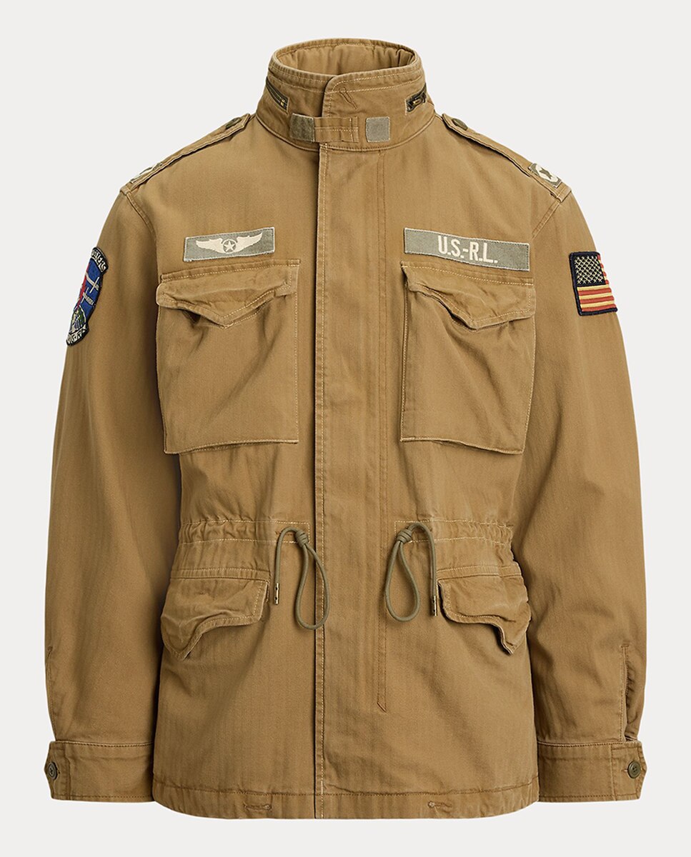 Parka de Algodão com Remendos Castanho-6