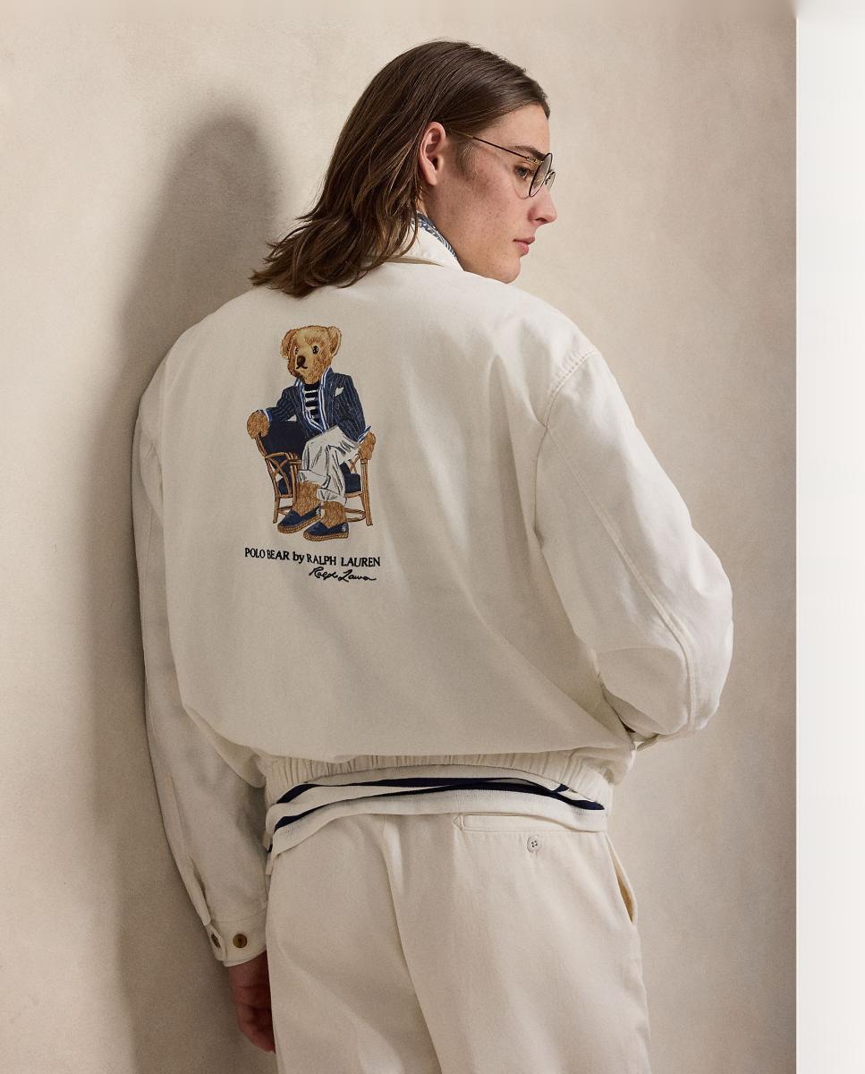 Casaco de Algodão com Polo Bear Branco-marfim-2