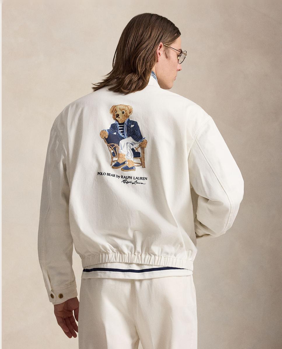 Casaco de Algodão com Polo Bear Branco-marfim-3