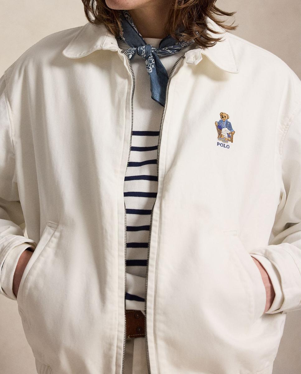 Casaco de Algodão com Polo Bear Branco-marfim-4
