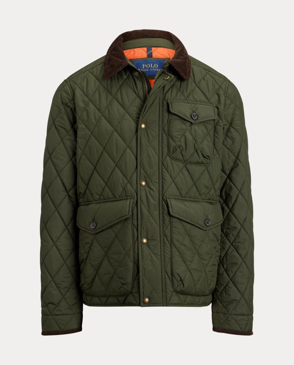 Casaco com Colarinho de Camisa e Fecho de Correr Verde-militar-7