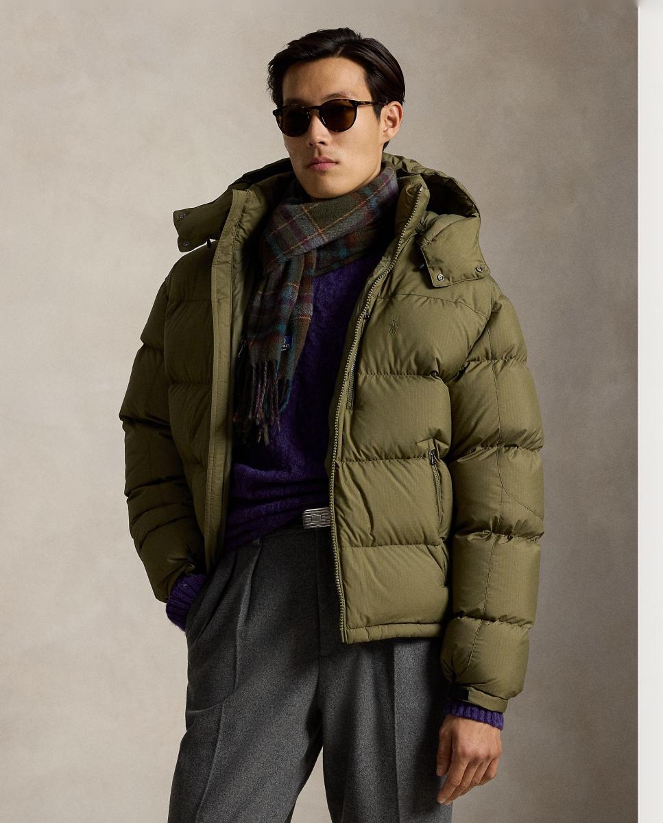 Imagen 3 de Plumífero de hombre repelente al agua y relleno de plumón - Polo Ralph Lauren - Kaki Kaki