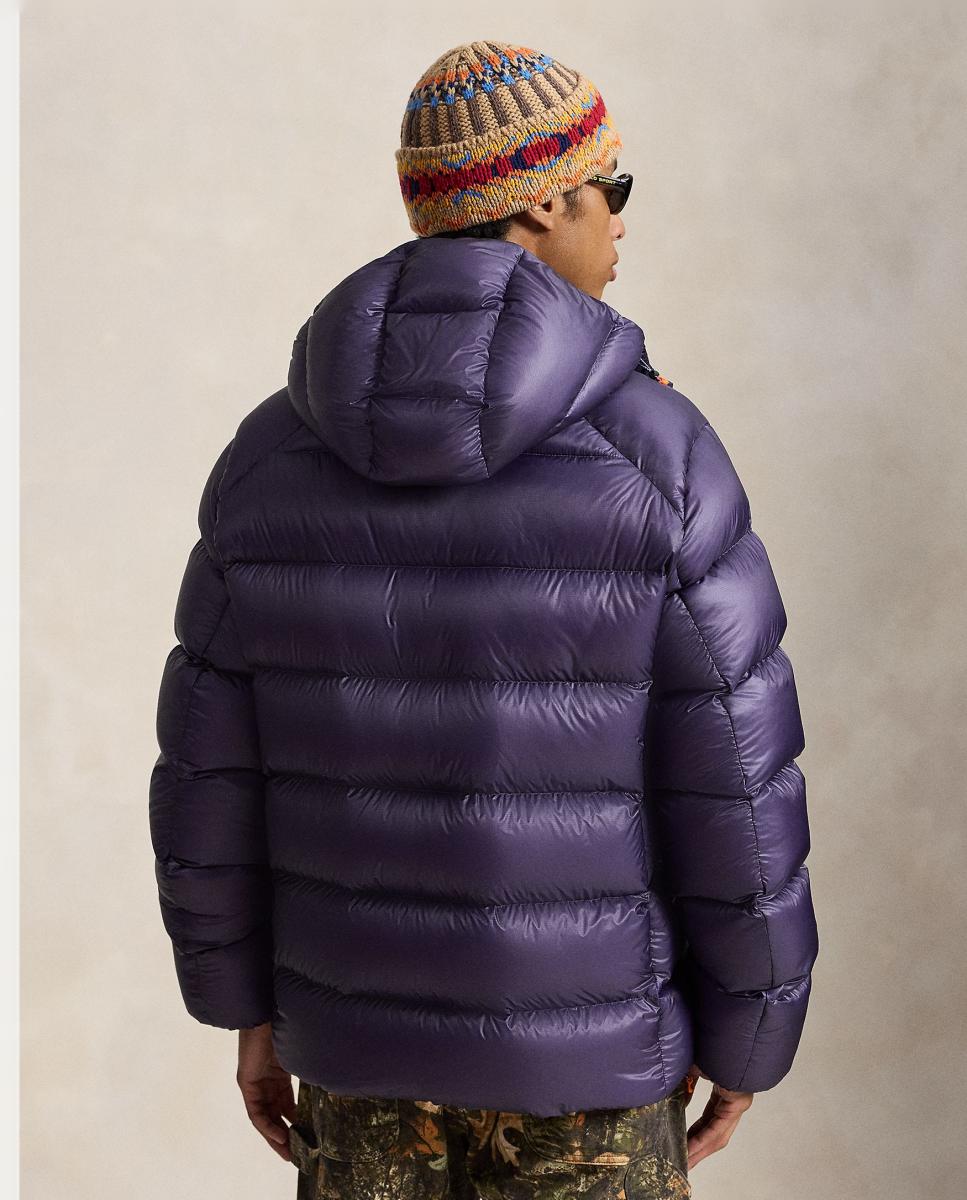 Blusão Acolchoado Repelente à Água com Enchimento de Penugem Denim-4