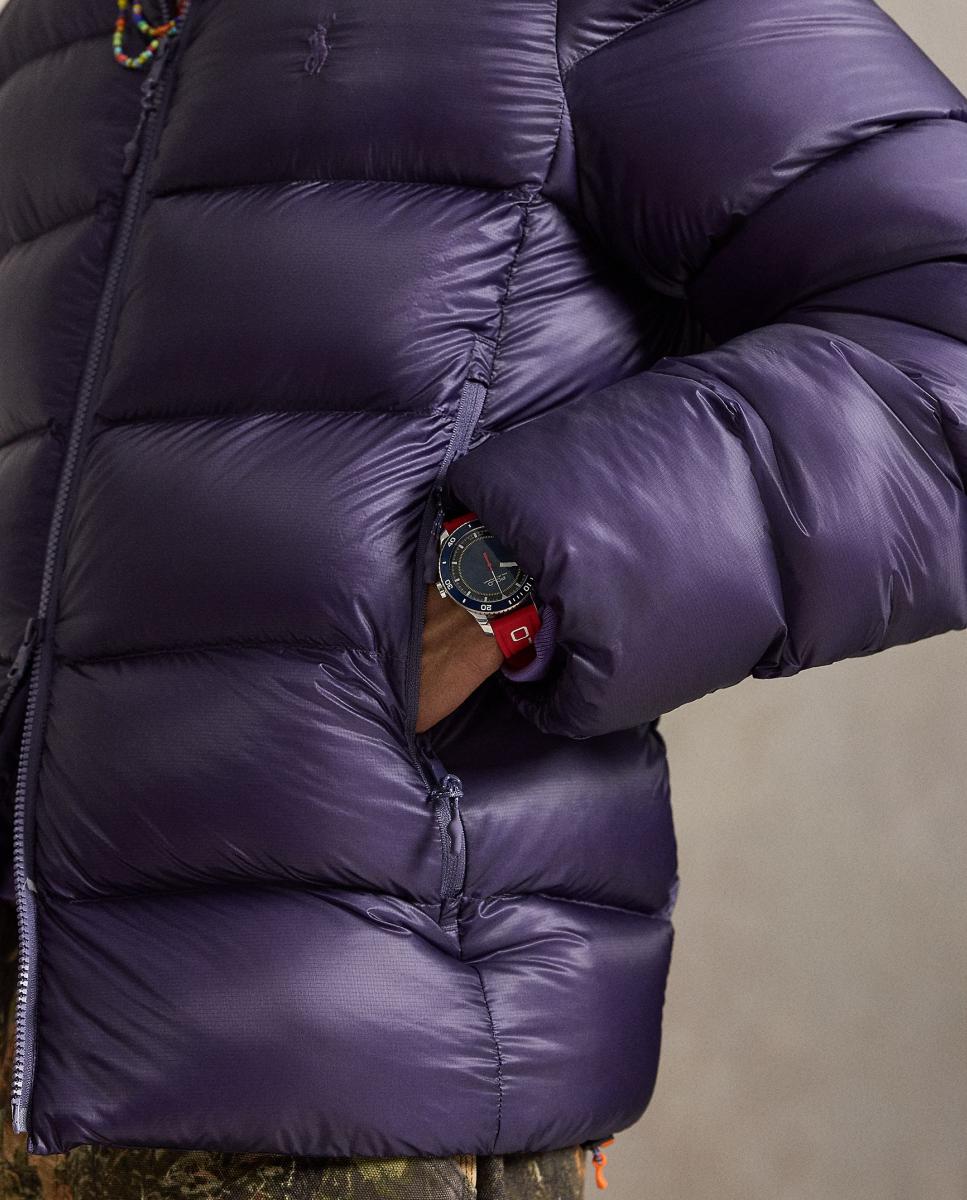 Blusão Acolchoado Repelente à Água com Enchimento de Penugem Denim-6