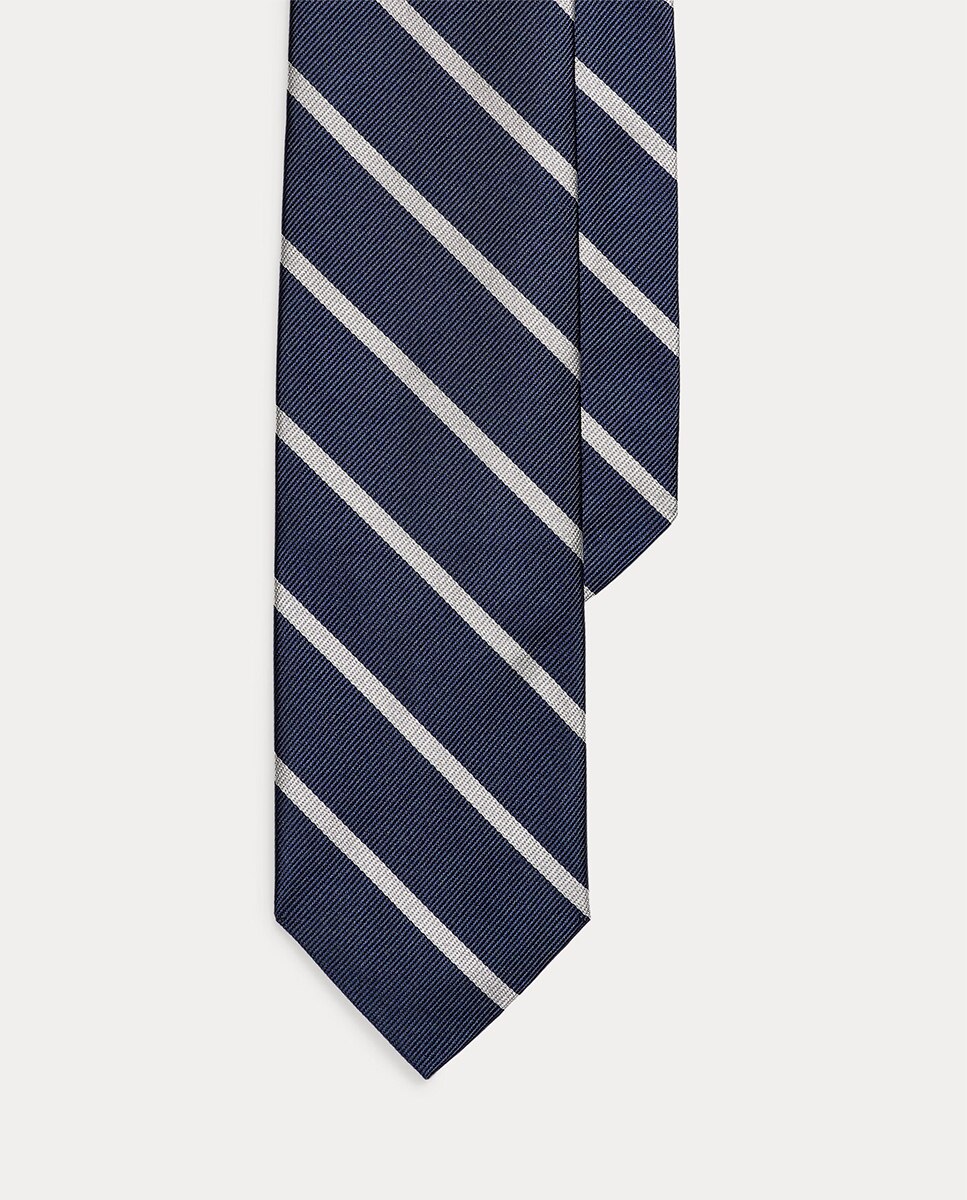 Gravata de Seda Repp às Riscas Cinzento-1