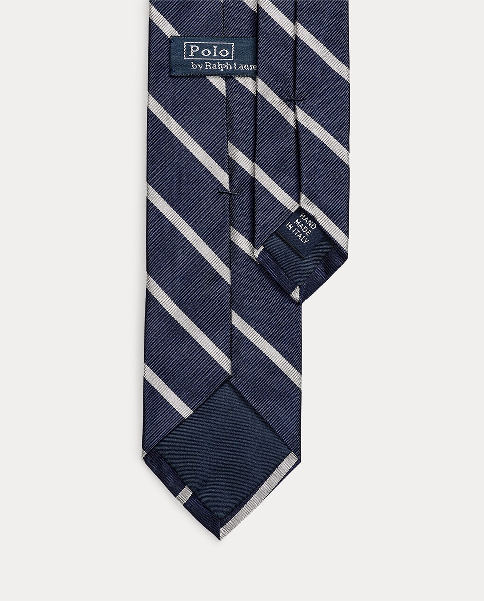 Gravata de Seda Repp às Riscas Cinzento-2