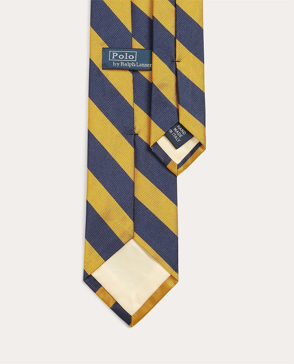 Gravata Estampada de Seda Amarelo-2
